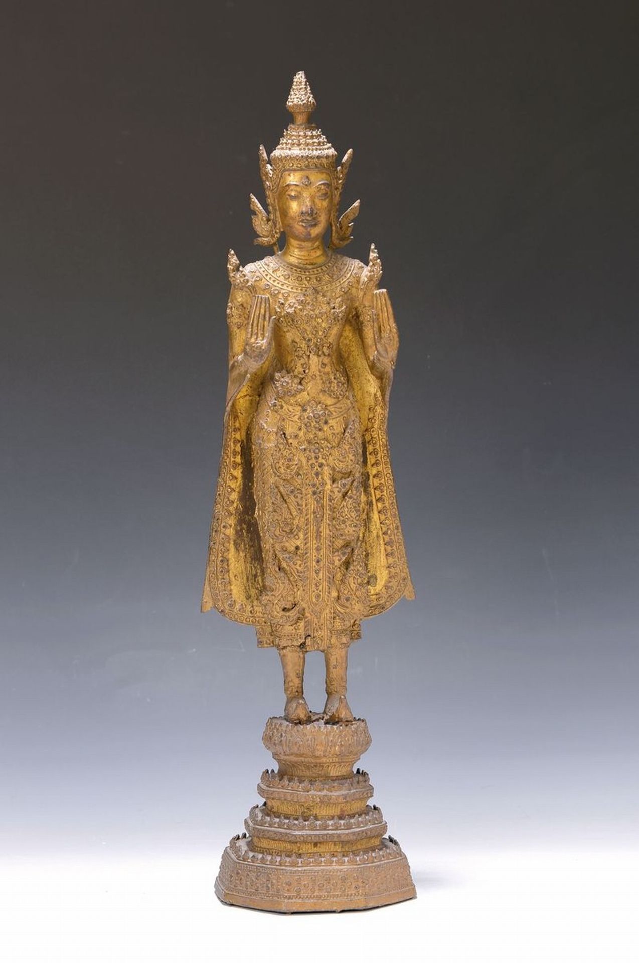 Buddha, Thailand, um 1850,  Bronzeguß, sog.