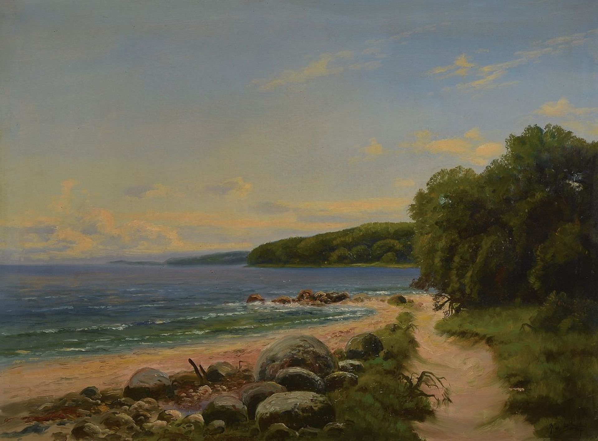 Niels Borch, dänischer Maler, 1.H.20.Jh.,  Küstenansicht