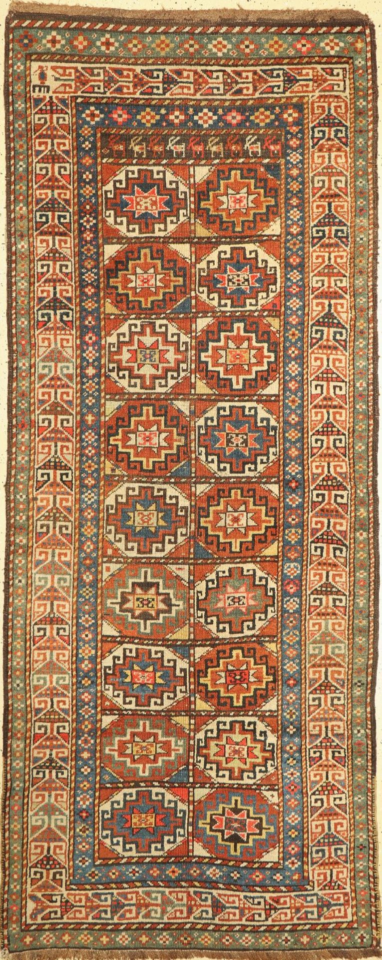 Antiker Moghan,   Kaukasus, um 1900, Wolle auf Wolle, ca.