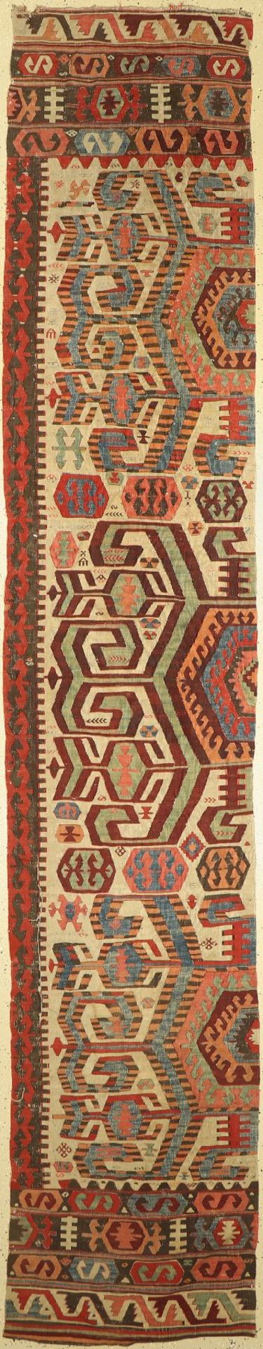 Anatolischer Antiker Kelim,   Türkei, um 1900, Wolle auf
