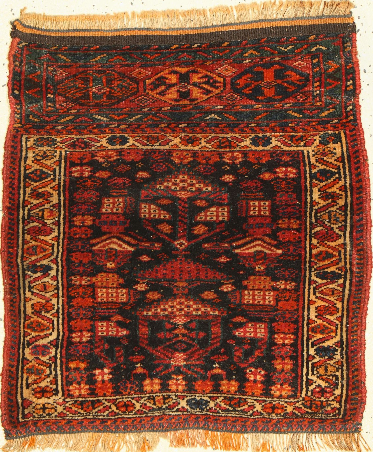 Afschar Taschenfront,   Persien, um 1920, Wolle auf Wolle,