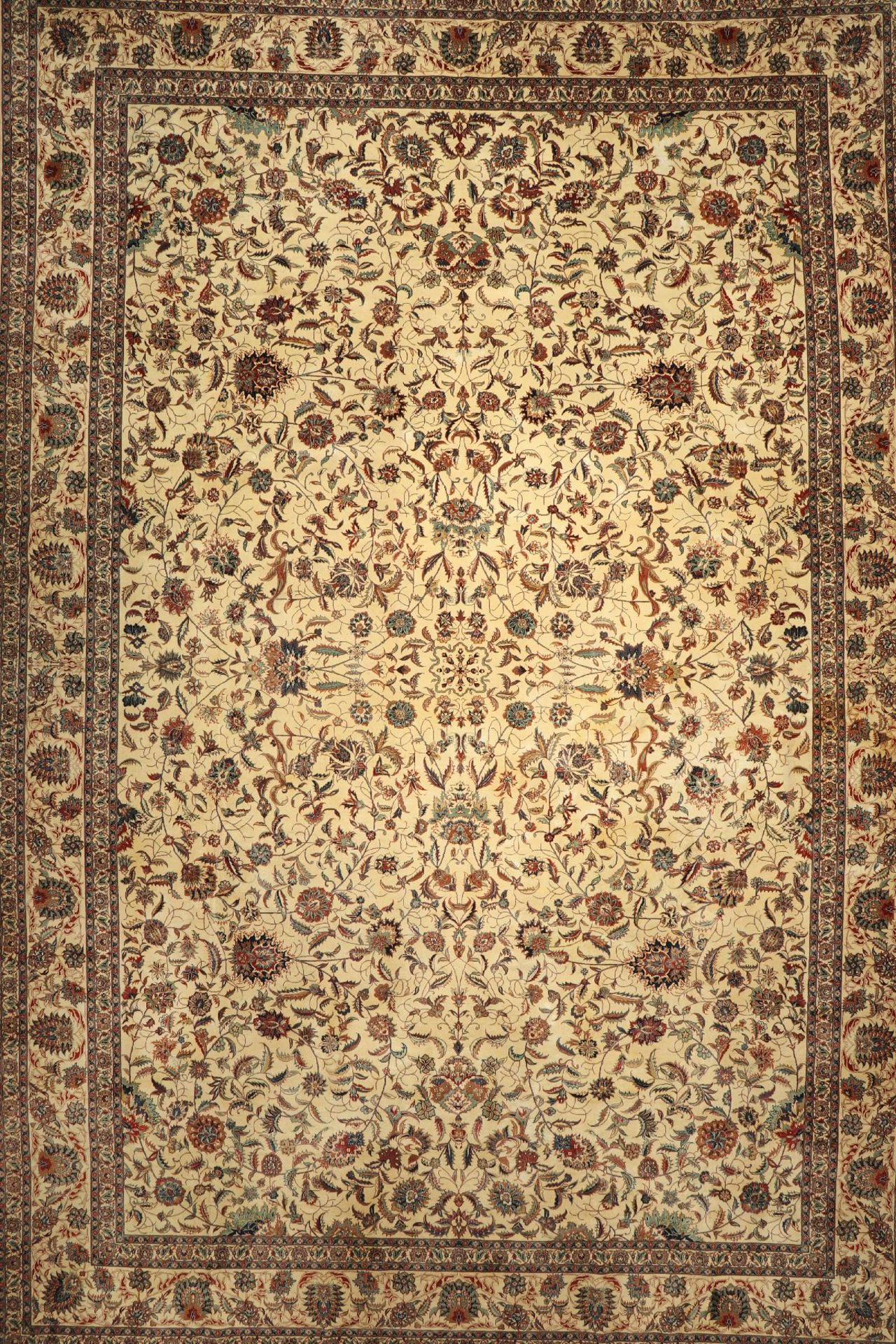Esfahan Palastteppich,   China, ca. 50 Jahre,Korkwolle,