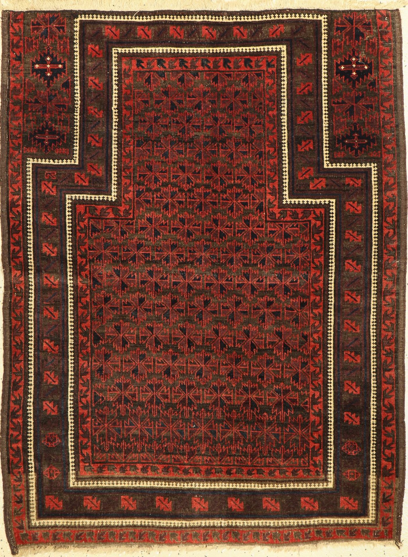 Belutsch Gebetsteppich antik,   Persien, 19. Jhd, Wolle