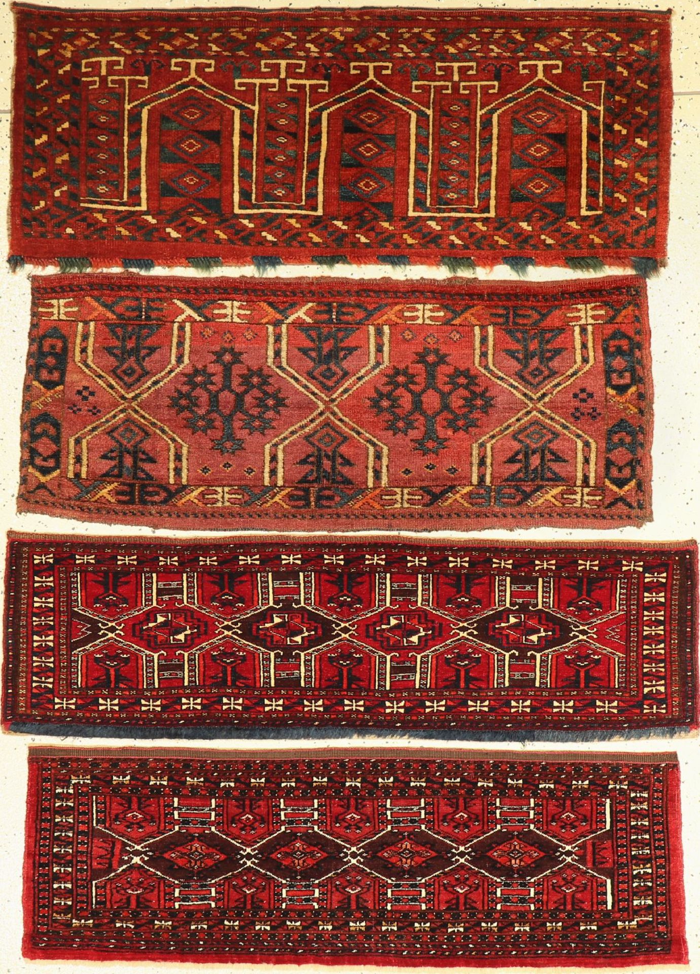 4 Antike Torba,   Turkmenistan, 19. Jhd, Wolle auf Wolle,