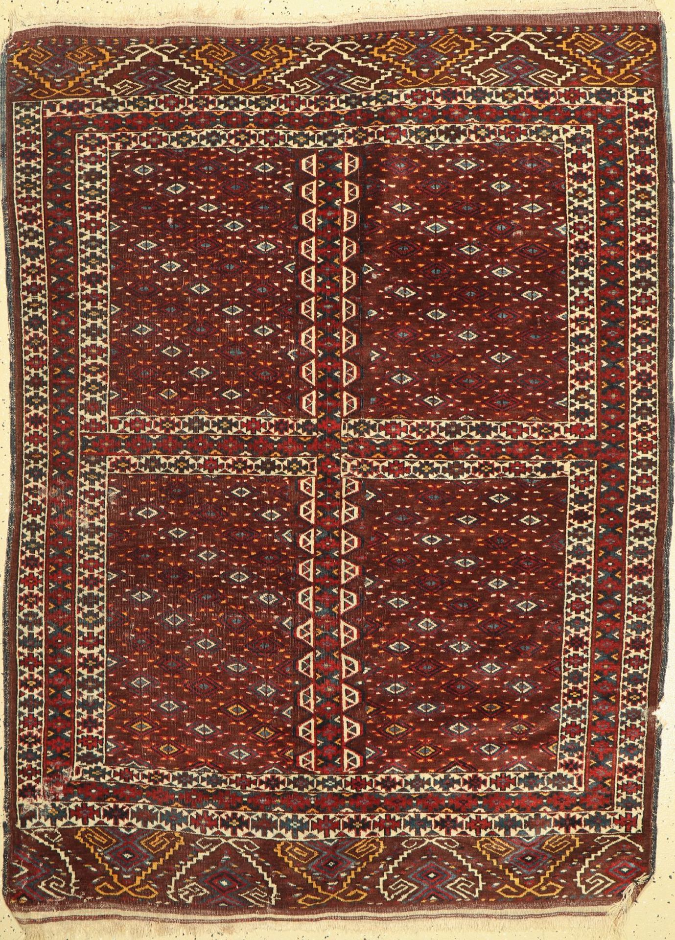 Antiker Yomud Engsi,   Turkmenistan, 19. Jhd,Wolle auf