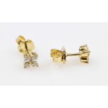 Paar 14 kt Gold Ohrstecker mit Brillanten, GG 585/000,