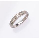 Platin Ring mit Brillanten, PT 950/000, 10 Brillanten