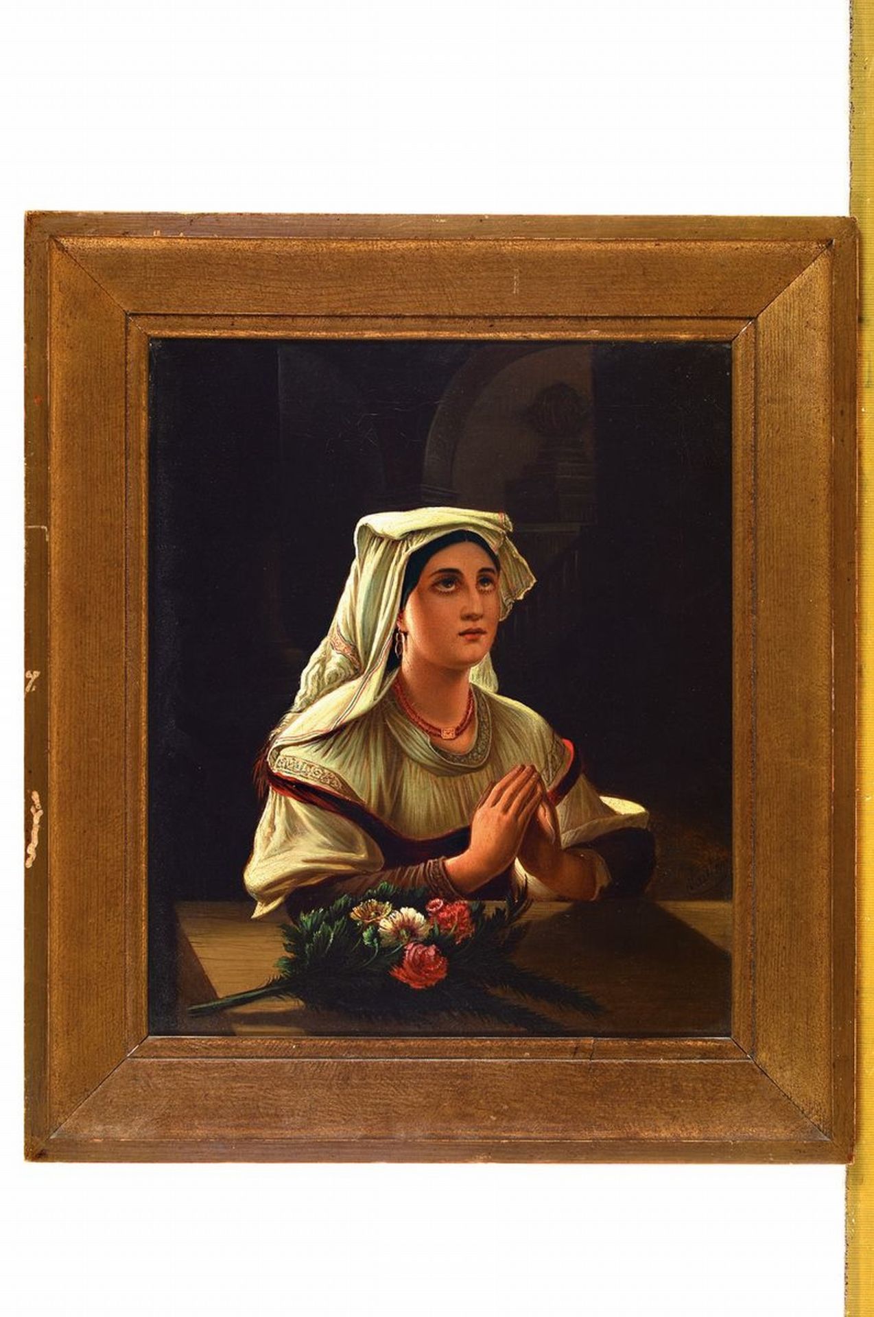 Sauter, Maler um 1850-1860,  Porträt einer betenden jungen - Bild 2 aus 2