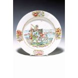 Teller, Meissen, Malerei von F.F. Preßnitz, um 1730/40,