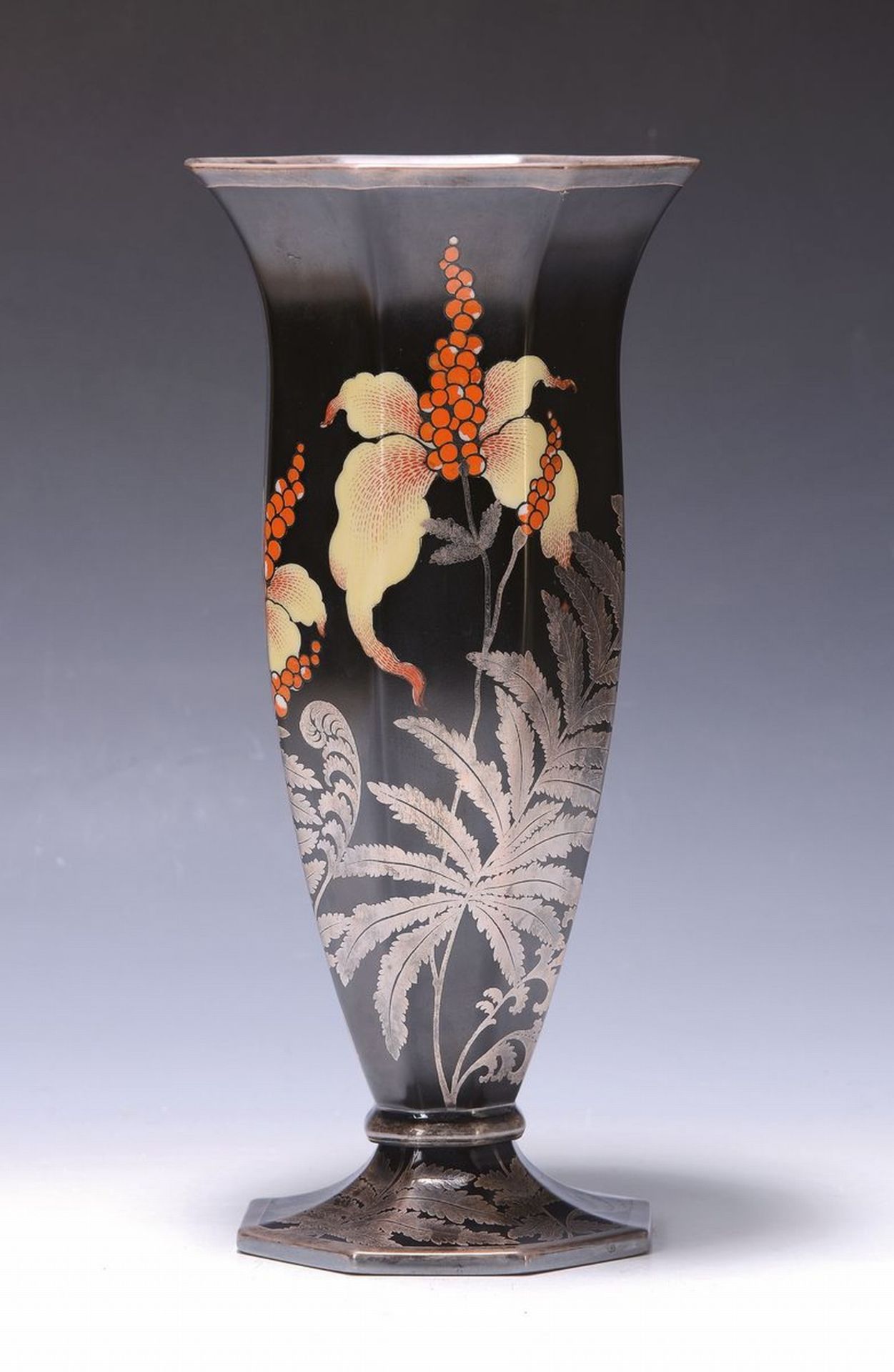 Art-Deco-Vase, Rosenthal, 30/40er Jahre,  8eckige Form,