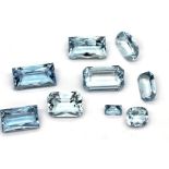 Lot 9 lose facett. Aquamarine zus. ca. 29.33 ct, in