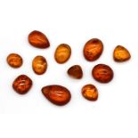 Lot lose Mandaringranate zus. ca. 101.39 ct, Cabochons