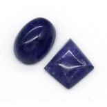 Lot lose Tansanite zus. ca. 32.06 ct, 2 Cabochons in