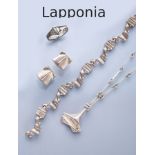 LAPPONIA Schmuckset, 925er Silber, Finnland 1986/87,