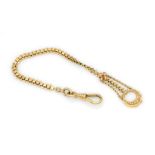 14 kt Gold Uhrenchatelaine, RG 585/000, um 1900,