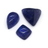 Lot lose Tansanite, zus. ca. 42.76 ct, 3 Cabochons in