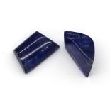 Lot lose Tansanite, zus. ca. 31.44 ct, 2 Cabochons in