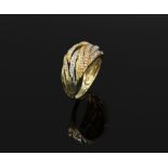 14 kt Gold Ring mit Diamanten, GG/WG/RG 585/000, ca. 120