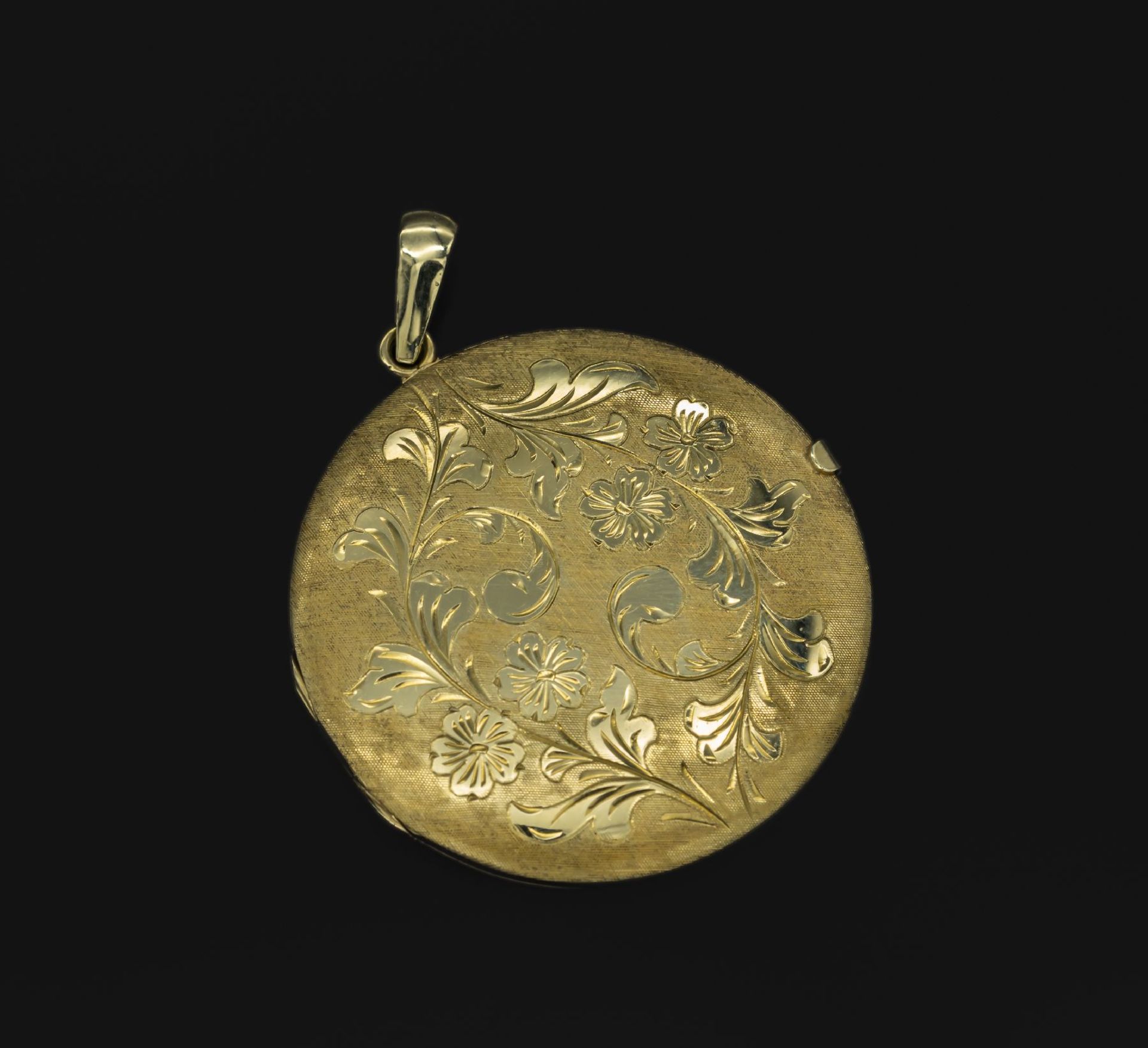 14 kt Gold Medaillonanhänger,   GG 585/000, Vorderseite