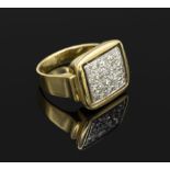 18 kt Gold Ring mit Diamanten, GG/WG 750/000, 19