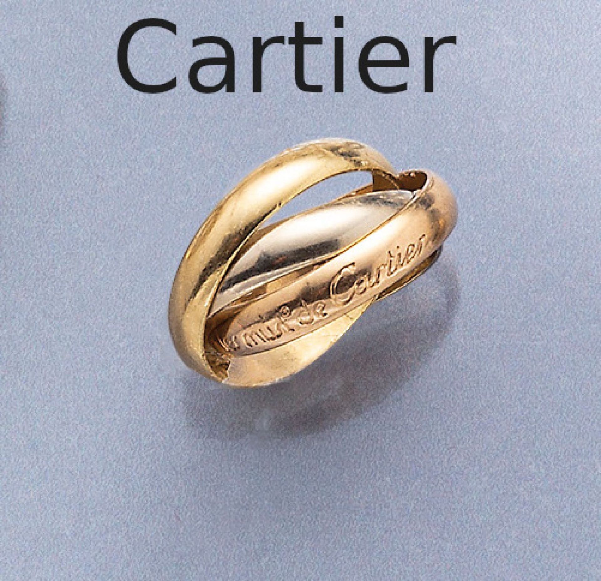 18 kt Gold CARTIER Ring, Trinity,   GG/WG/RG 750/000,