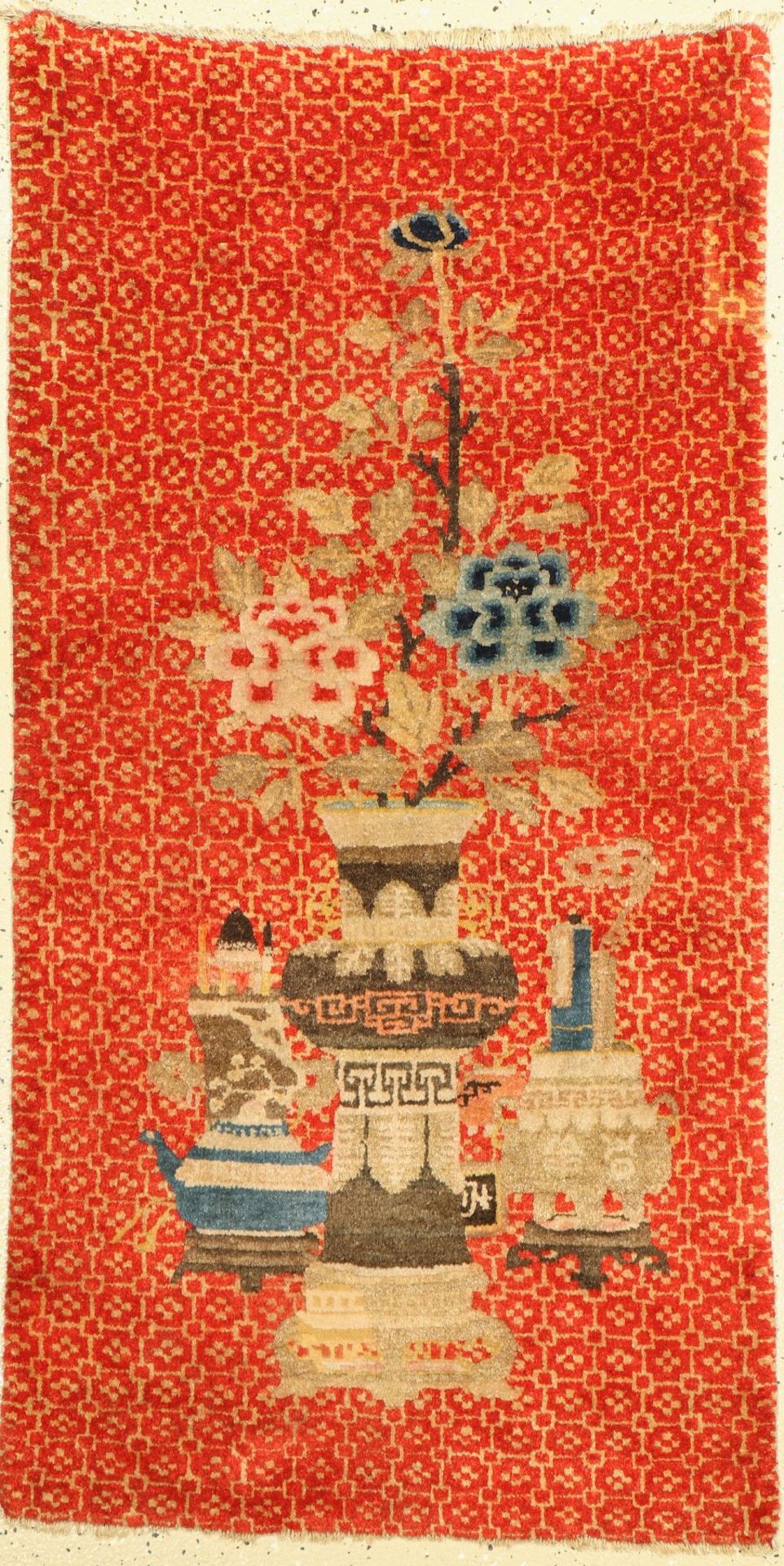 Pao Tow antik,   China, um 1900, Wolle auf Baumwolle, ca.