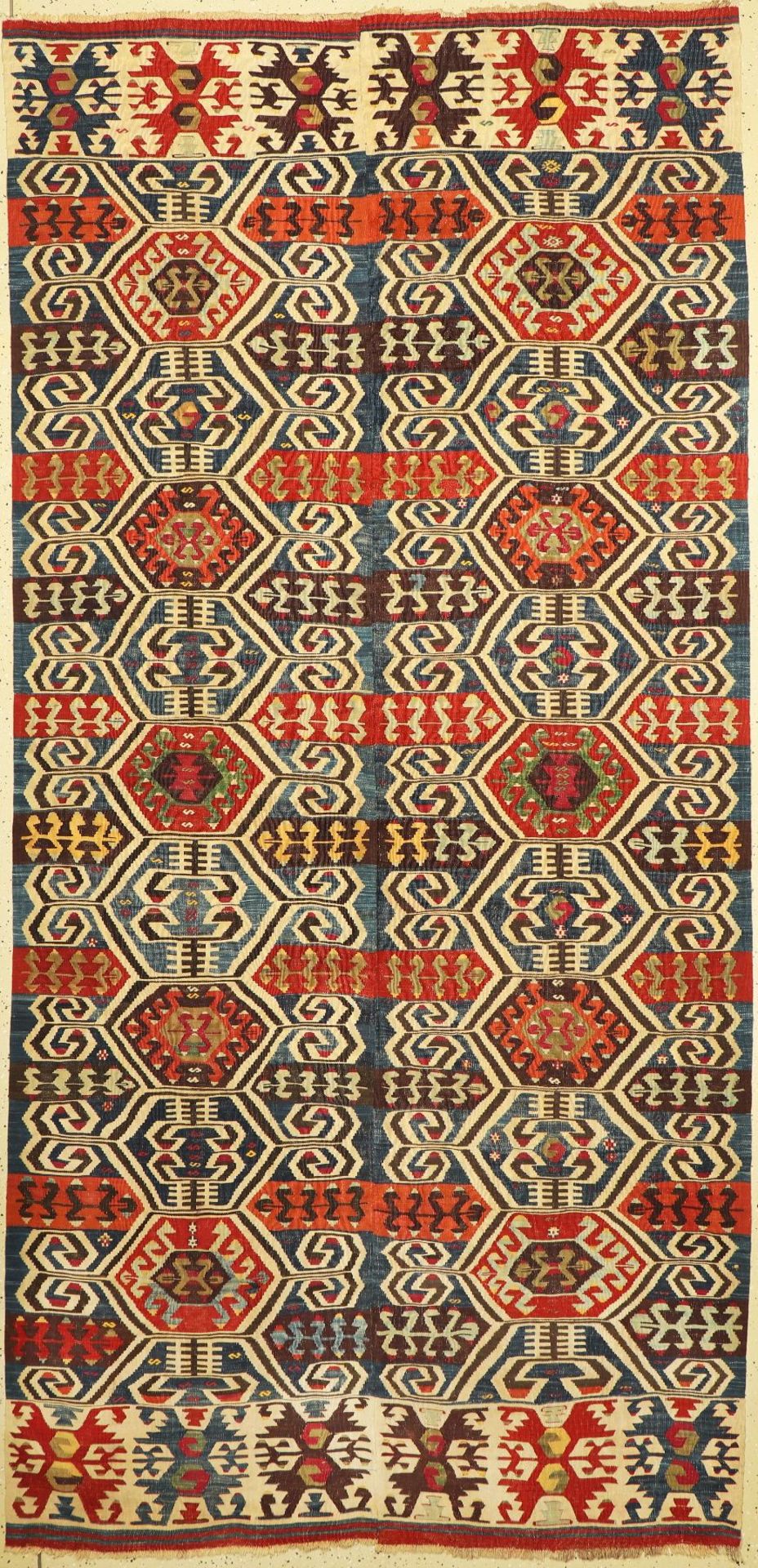 Antiker Karakachli Kelim,   Kaukasus, 19. Jhd, Wolle auf