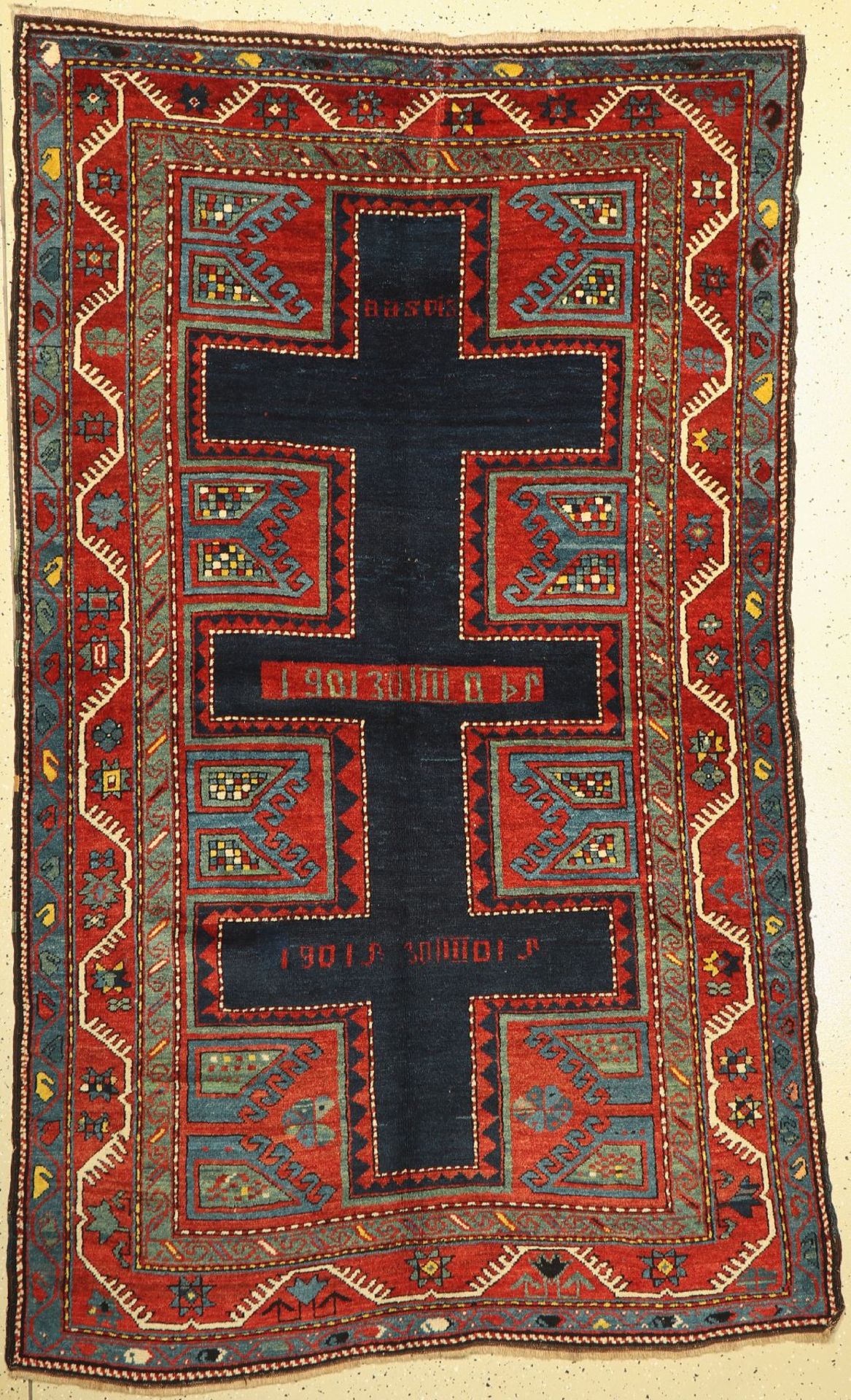 Karachoph Kazak antik,   Kaukasus, datiert 1901, Wolle auf