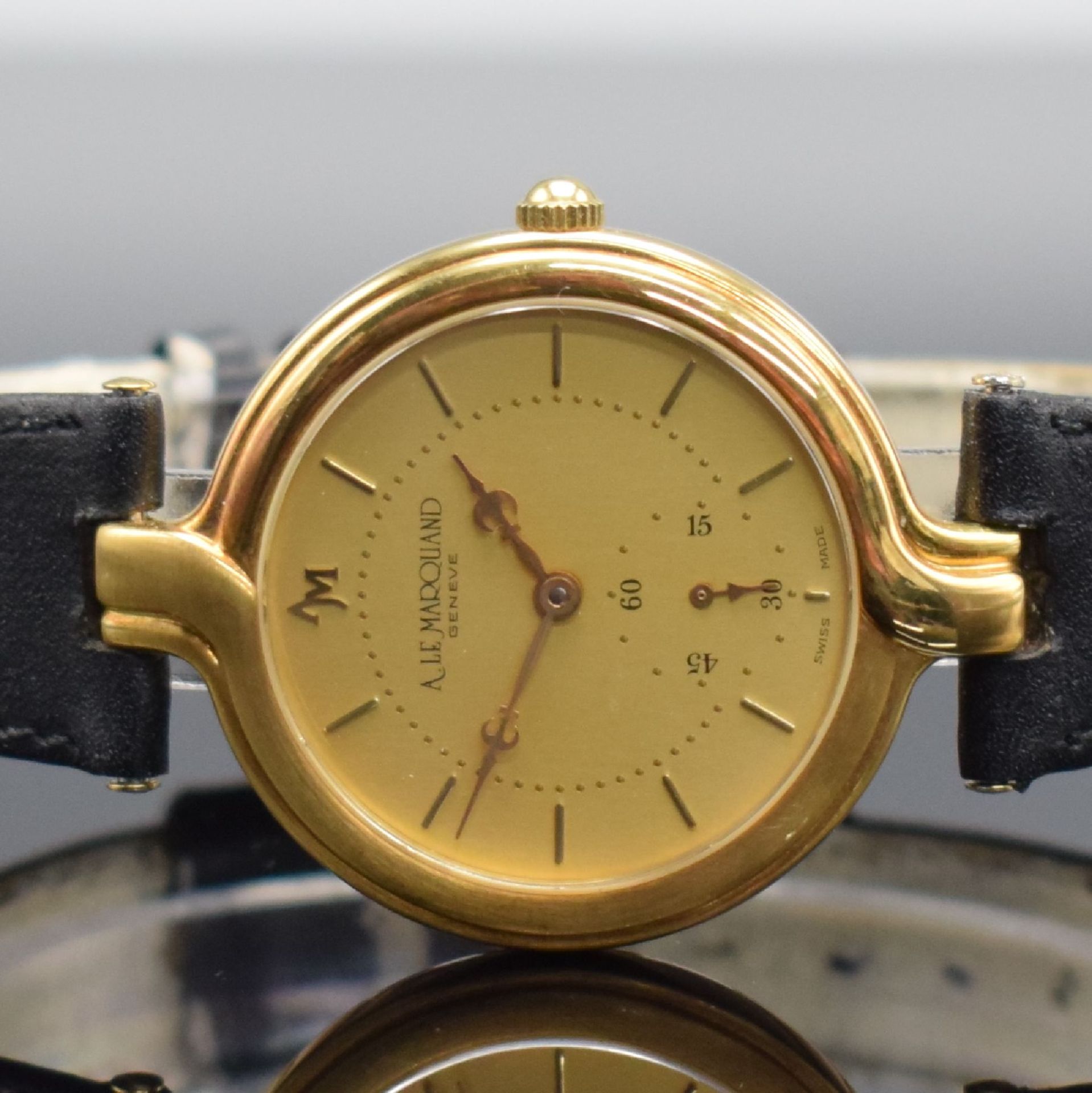 ANDRE LE MARQUAND Armbanduhr in GG 750/000,  Schweiz um - Bild 2 aus 8