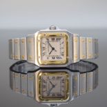 CARTIER Santos Herrenarmbanduhr, Schweiz um 1991, quarz,