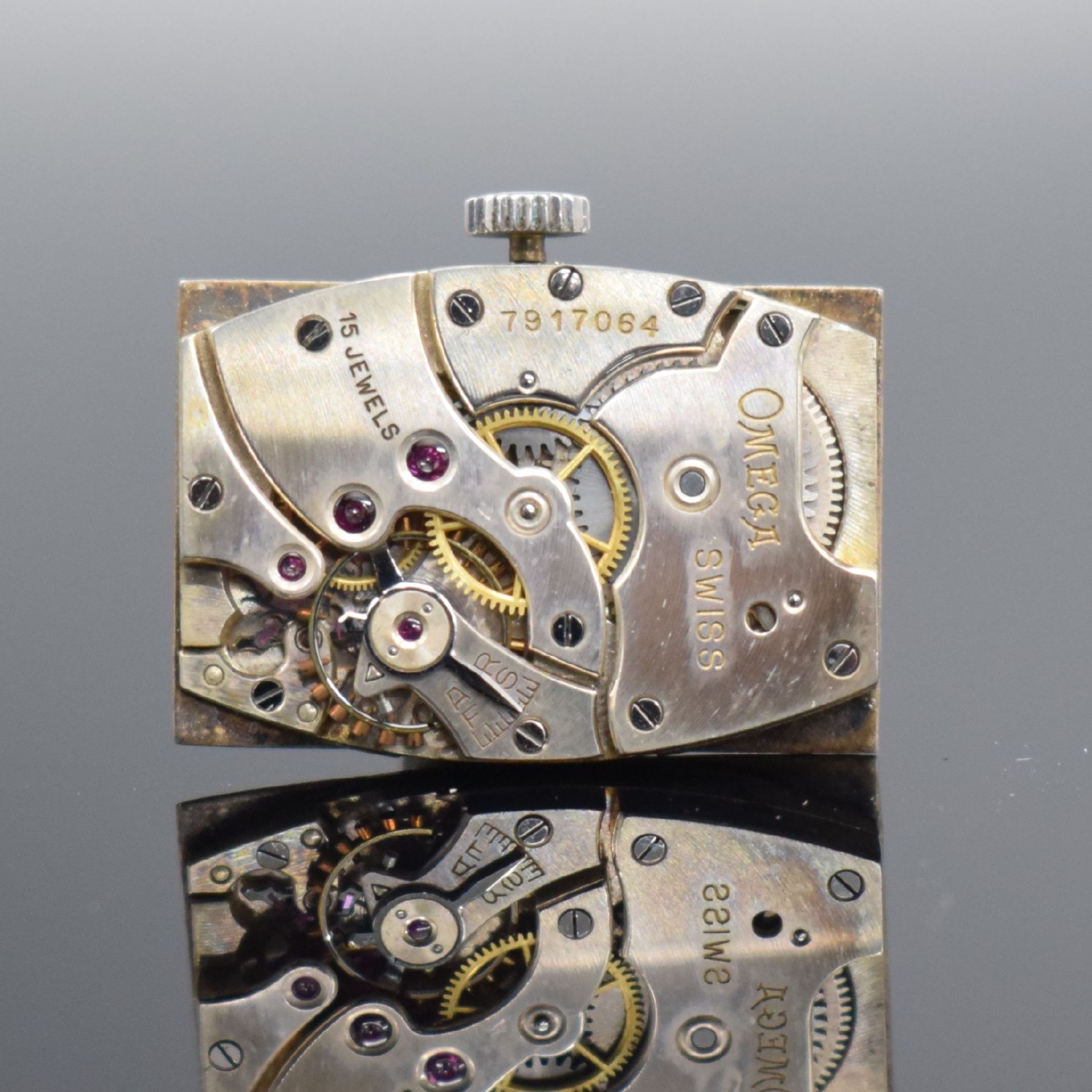 OMEGA schöne rechteckige Armbanduhr in Stahl,   Schweiz um - Bild 8 aus 11