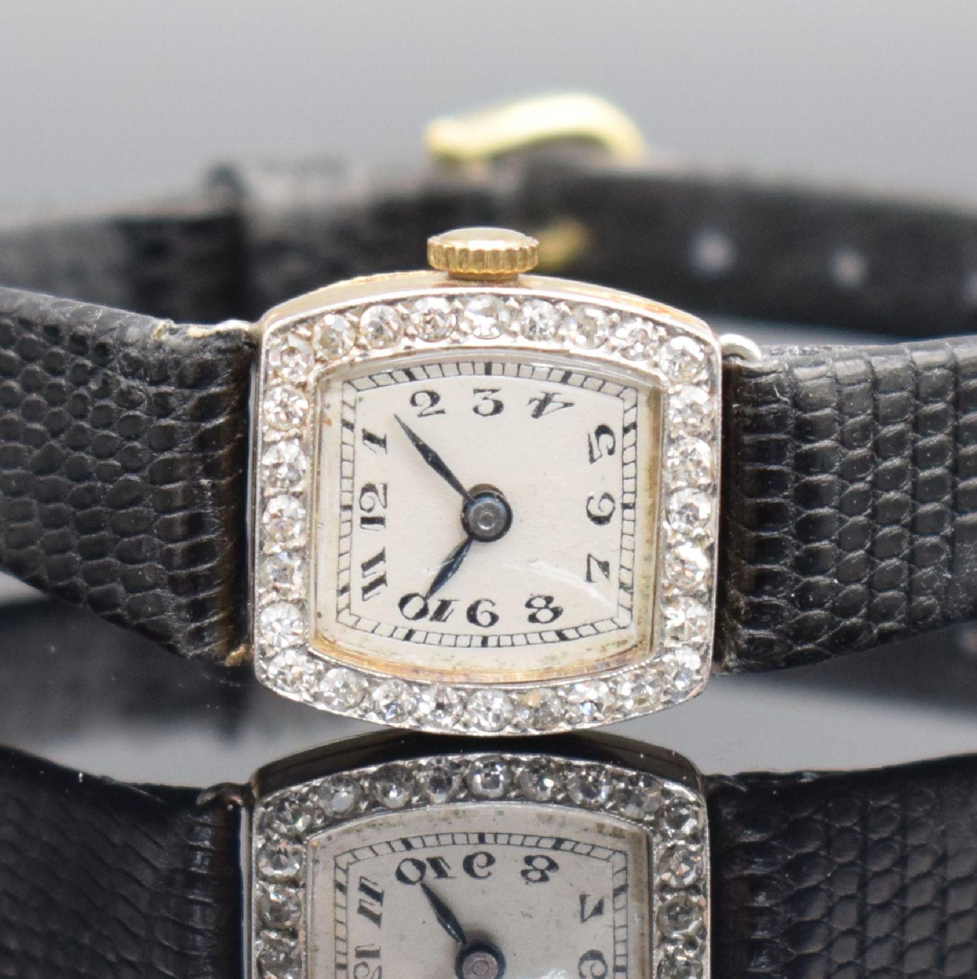 Art Deco Damenarmbanduhr in RG 750/000,  Schweiz um 1930, - Bild 2 aus 8