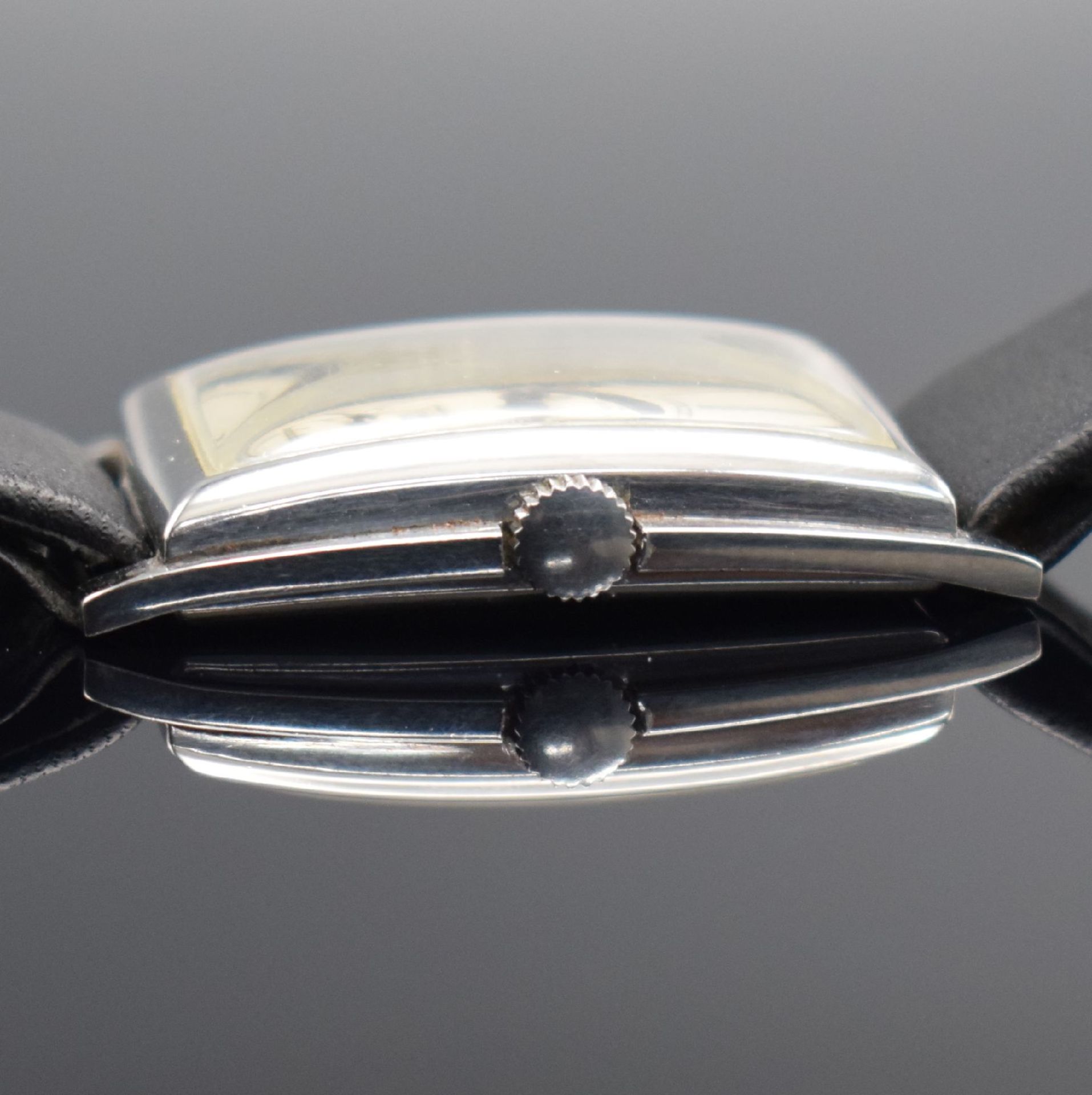 OMEGA schöne rechteckige Armbanduhr in Stahl,   Schweiz um - Bild 5 aus 11
