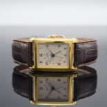 ORIS rechteckige vergoldete Armbanduhr mit Zeigerdatum in