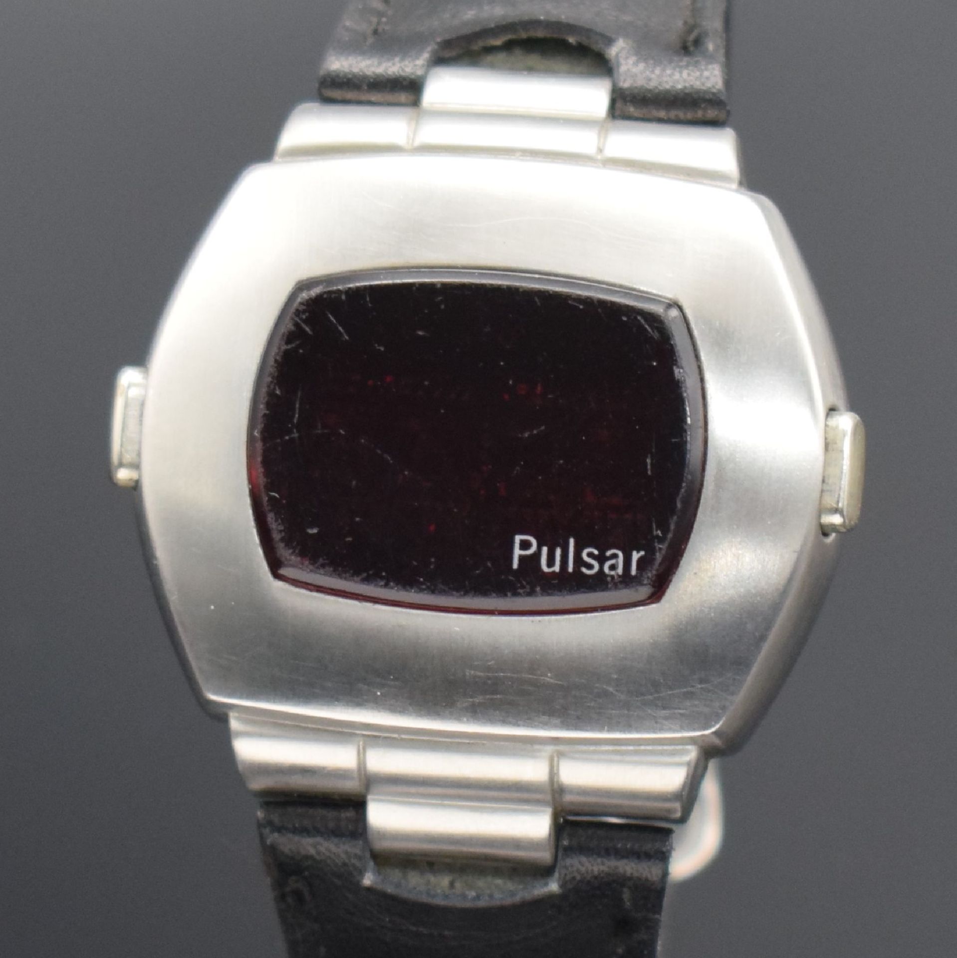 PULSAR frühe Herrenarmbanduhr mit LED-Anzeige,  USA um - Bild 5 aus 7