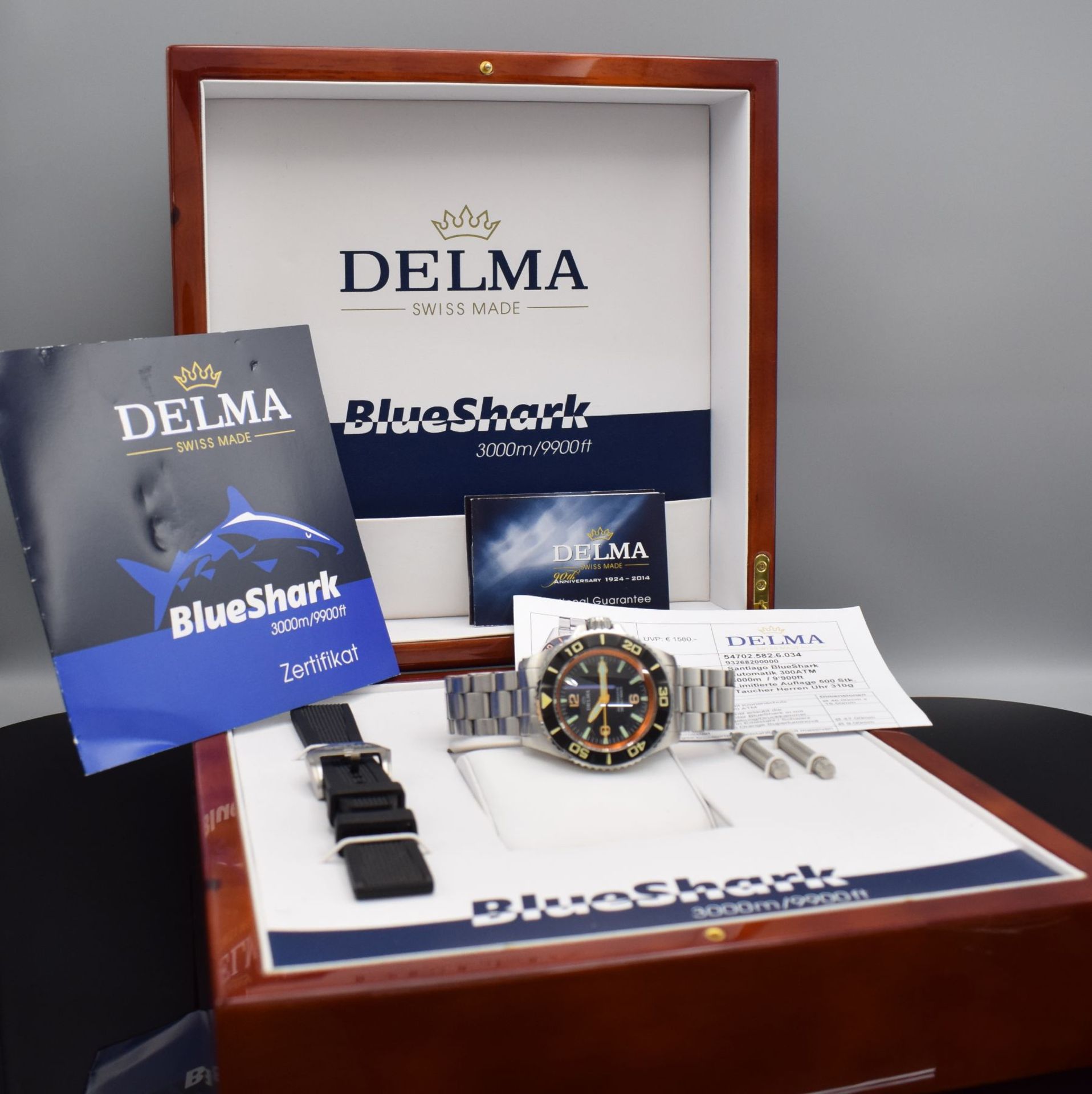 DELMA Blue Shark auf 500 Stück limitierte Taucheruhr, - Bild 8 aus 8