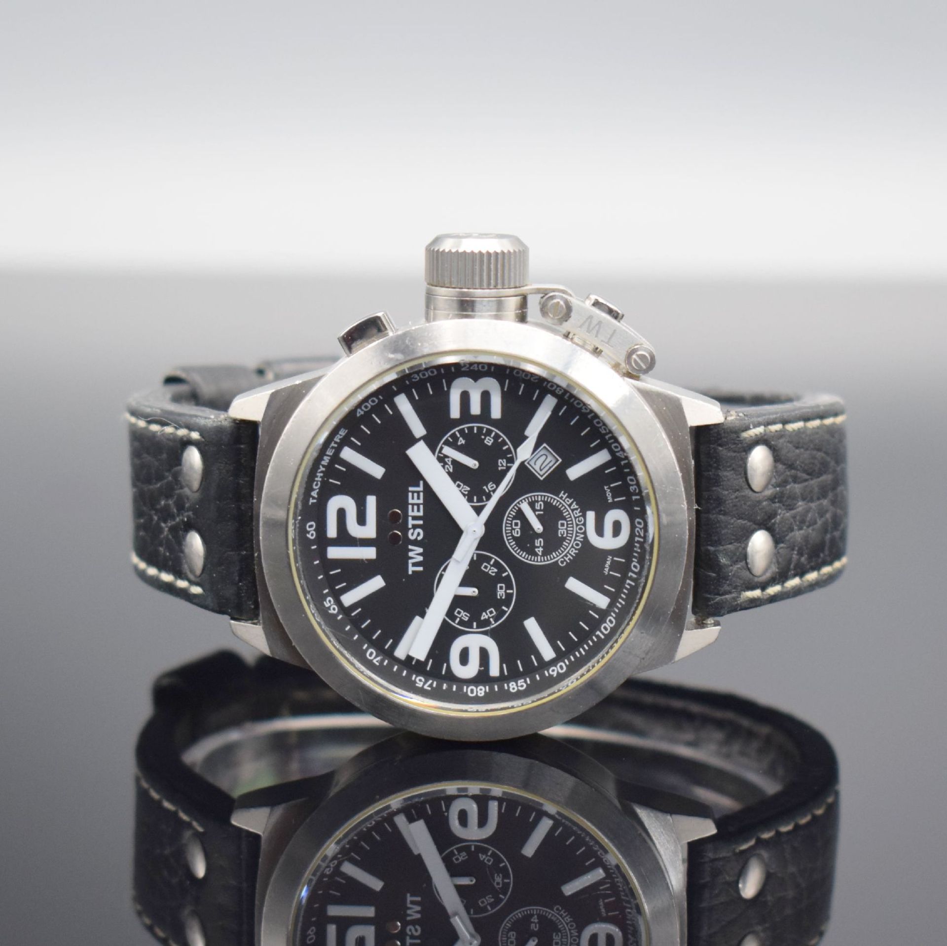 TW STEEL Herrenarmbanduhr mit Chronograph in Stahl