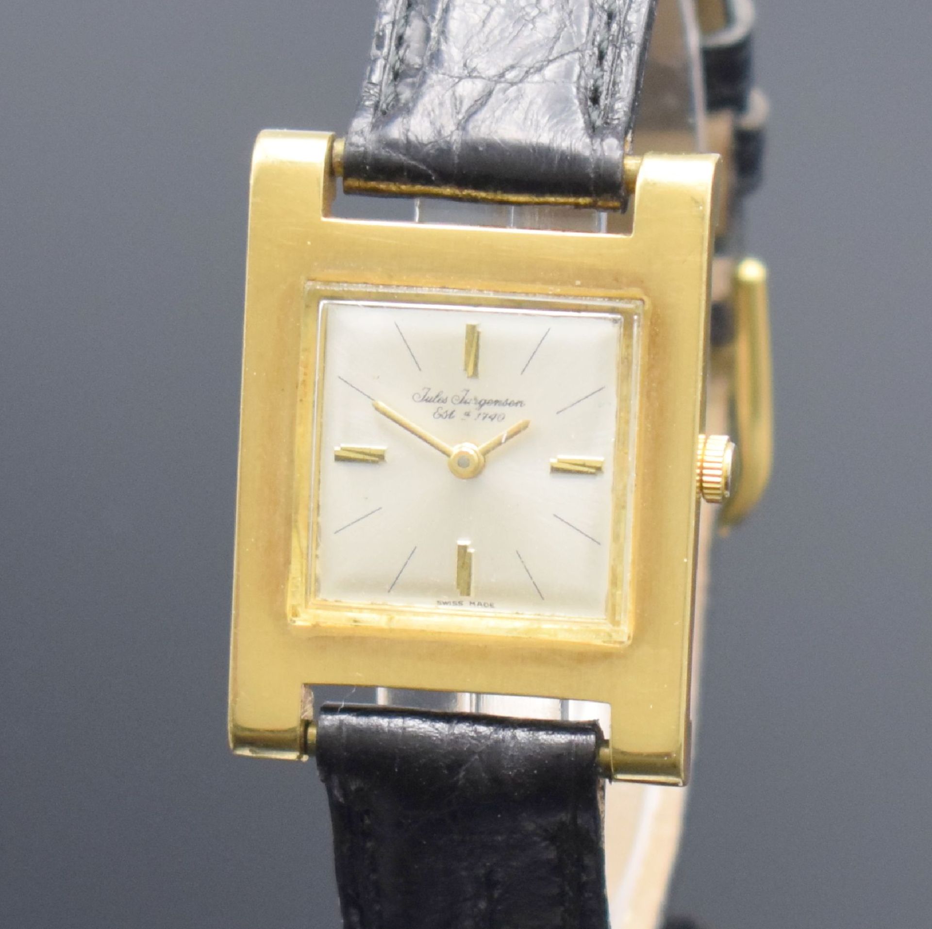 JULES JUERGENSEN Armbanduhr in GG 750/000,  Handaufzug, - Bild 4 aus 5