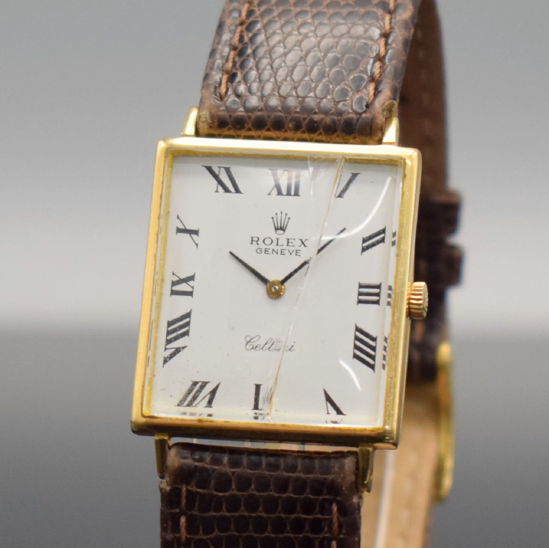 ROLEX Cellini rechteckige Armbanduhr in GG 750/000 - Bild 4 aus 10