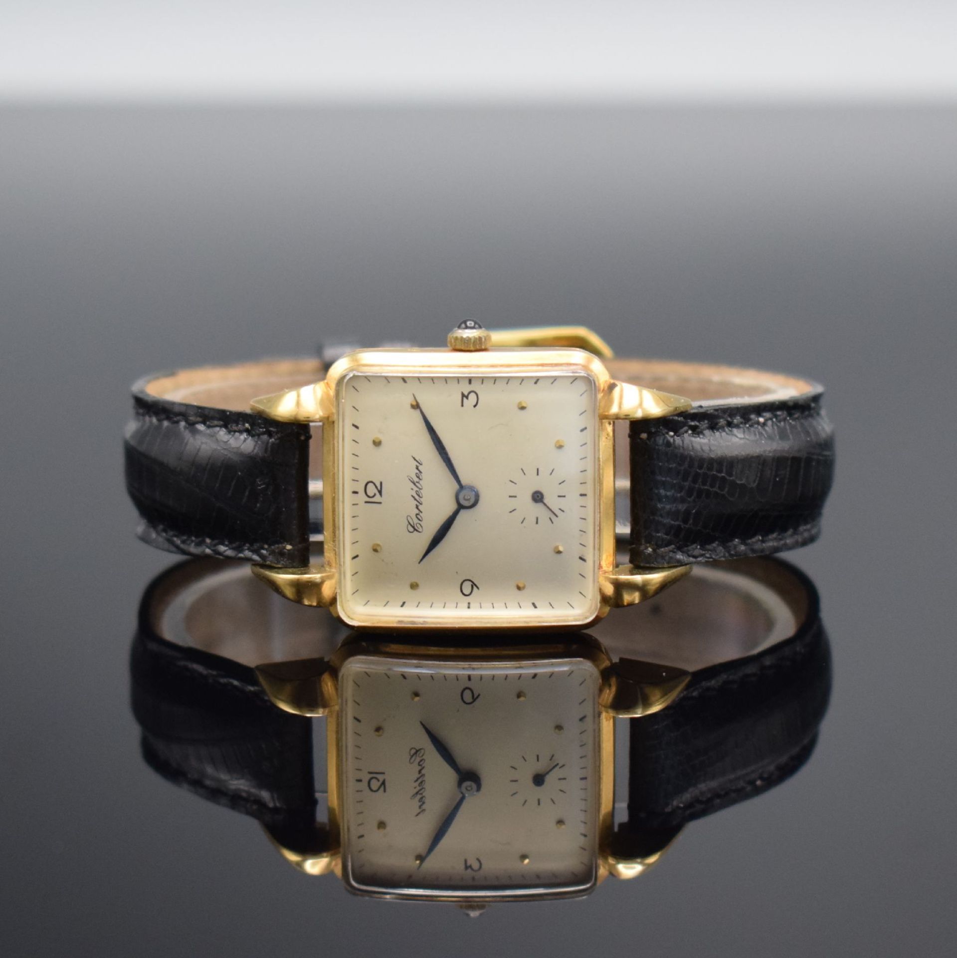 CORTEBERT Damenarmbanduhr in RG 750/000,  Schweiz um 1950,