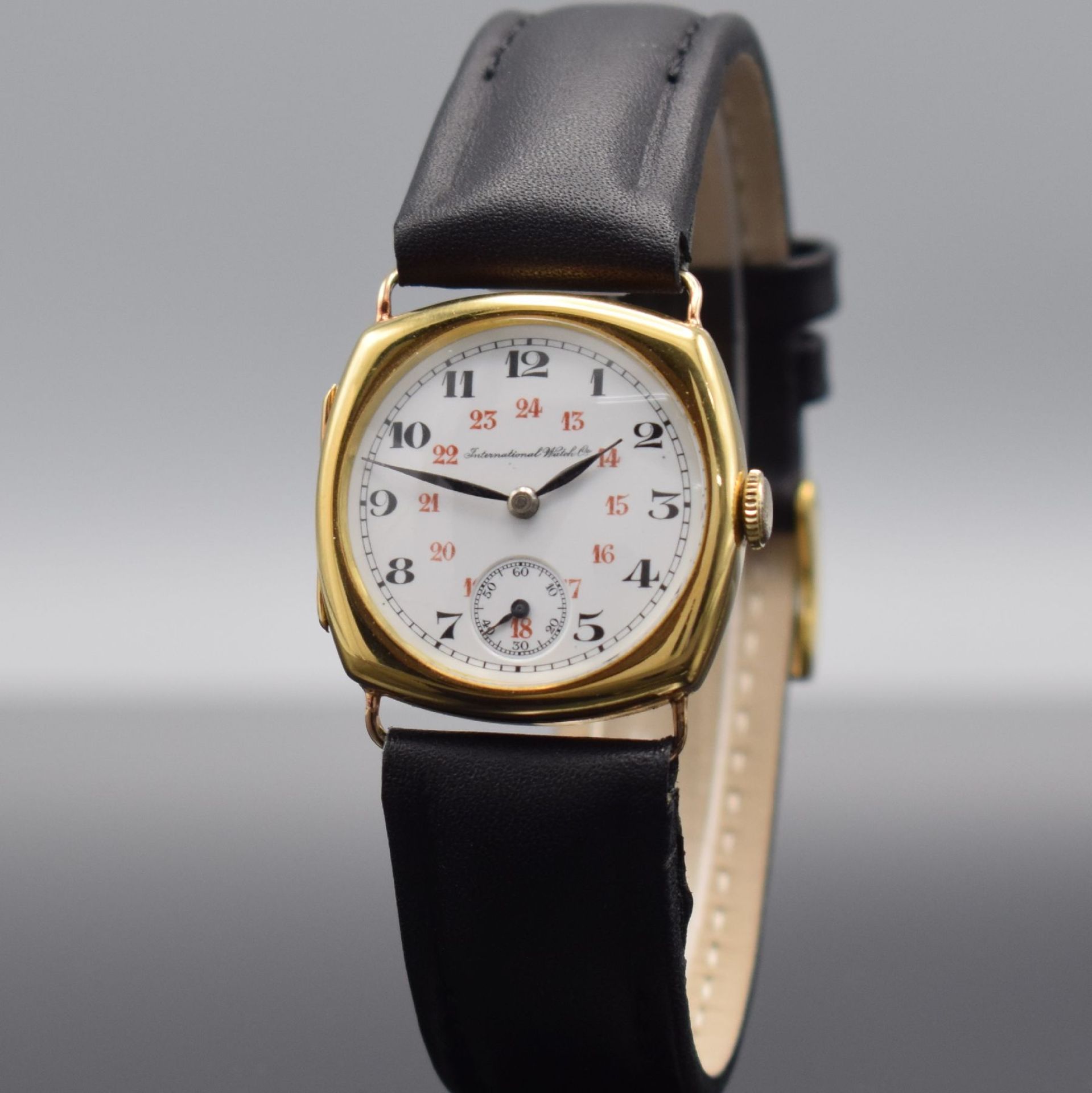 IWC frühe, seltene Armbanduhr in GG 750/000 mit Kaliber - Bild 3 aus 10