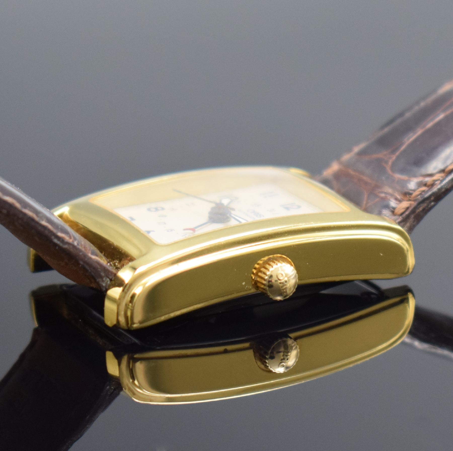 ORIS rechteckige vergoldete Armbanduhr mit Zeigerdatum in - Image 5 of 6