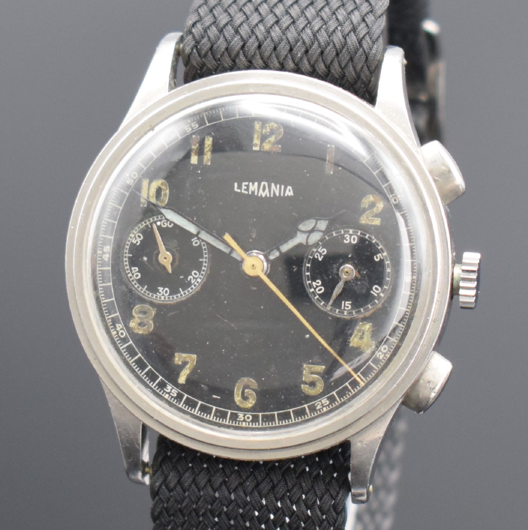 LEMANIA Schaltradchronograph Kaliber 15TL, Handaufzug, - Image 2 of 5