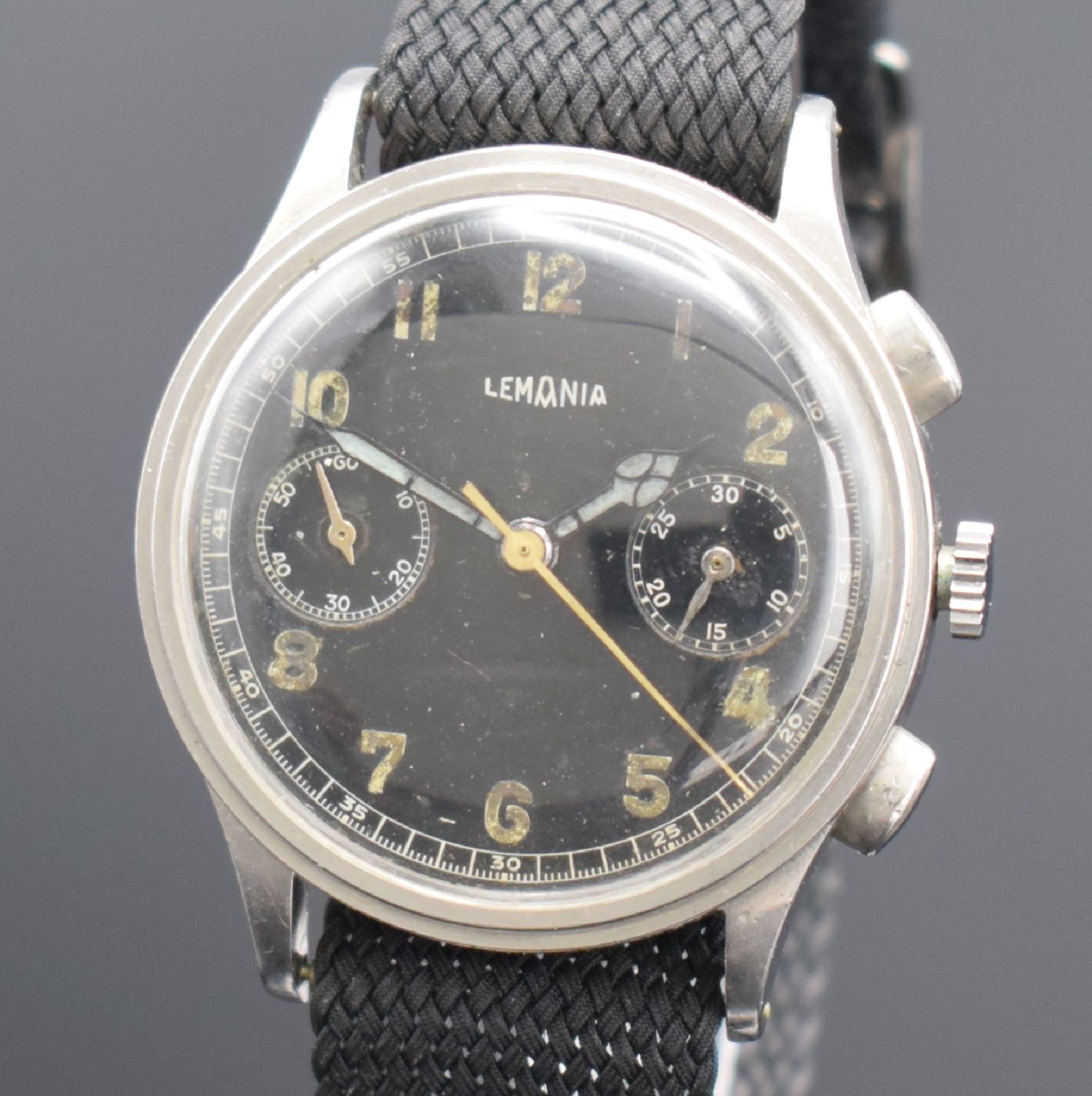 LEMANIA Schaltradchronograph Kaliber 15TL, Handaufzug, - Bild 2 aus 5