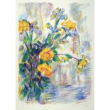 Manfred Henninger, 1894 - 1986, Lithografie, gelbe Blumen