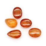 Lot 5 lose Mandarinengranatcabochons zus. 14.05 ct, 3 x