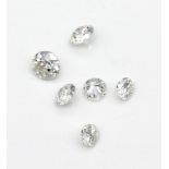 Lot 6 lose Diamanten zus. 1.11 ct feines Weiß-Weiß/vs-si,