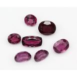 Lot 16 lose facett. Rhodolithe, zus. 22.50 ct,in versch.