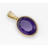 14 kt Gold Anhänger mit Amethyst, GG 585/000,