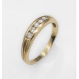 14 kt Gold Ring mit Brillanten, GG 585/000,5 Brillanten